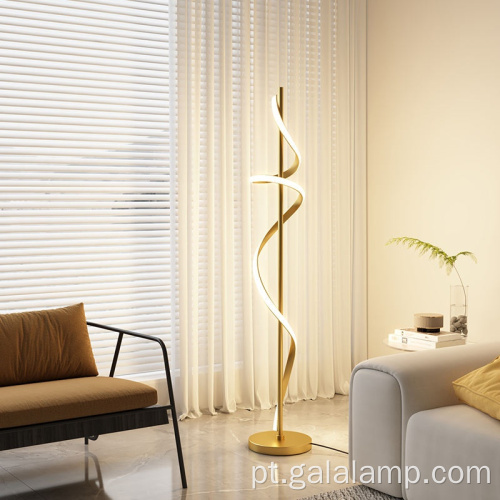 Candeeiro de pé LED em espiral moderno